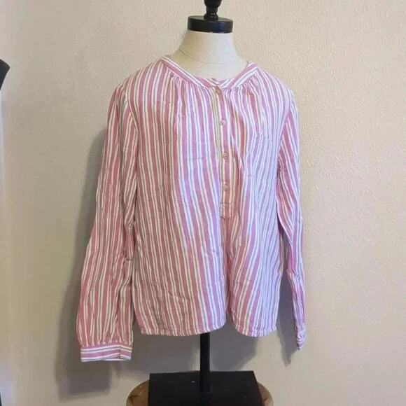 Universal Thread Pink striped quarter button down shirt size L - Picture 1 of 5